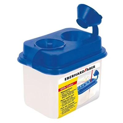Abbildung von Eberhard Faber 579900 Wasserbox mit 2 Kammern, EFA Color, Pinselbecher blau