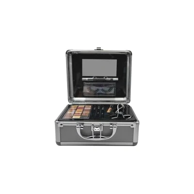 Abbildung von bonvoyage, All About My Eyes Set, 26 teiliges Augen Makeup Set mit 18 farbiger Lidschattenpalette, Eyeliner, Wimpernzange, Falschen Wimpern und Pinselset, Tragbares Schminkset