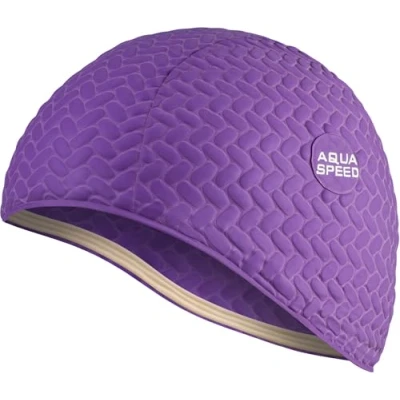 Abbildung von Aqua Speed Badehaube Lange Haare Damen Badekappe Mädchen Schwimmmütze extrem dehnbar Frauen Schwimmkappe warm Women Swimming Cap for Long Hair Latex 09 Flieder Bombastic Tic Tac