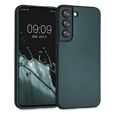 Abbildung von kwmobile Case kompatibel mit Samsung Galaxy S22 Hülle Schutzhülle aus Silikon metallisch schimmernd Handyhülle Metallic Petrol