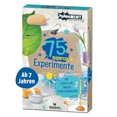 Abbildung von moses. PhänoMINT 75 supercoole Experimente mit Licht &amp; Luft, Wasser, Kraft Elektrizität Magische Zaubertricks naturwissenschaftlich fundiert Kartenset für Kinder ab 7 Jahren