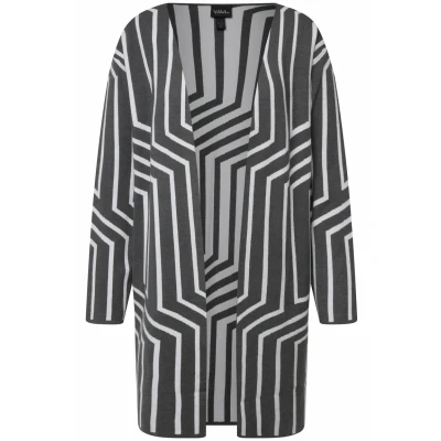 Abbildung von Ulla Popken Strickjacke, Damen, Größe: 46/48, Middengrijs melange