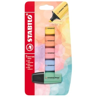 Abbildung von STABILO Textmarker BOSS MINI Pastel 5er Pack 5 Farben