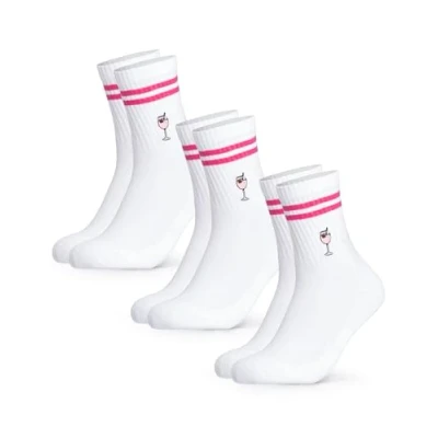 Abbildung von Occulto Damen &amp; Herren Motiv Tennissocken mit Streifen 3er Pack (Modell: Summer), Statement Tennis Socken Wildberry 39 42