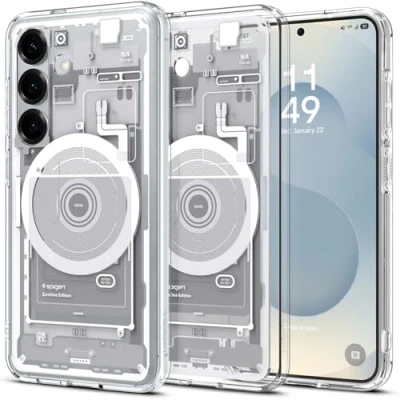 Abbildung von Spigen Ultra Hybrid MagFit Hülle für Samsung Galaxy S25 Plus, Kompatibel mit MagSafe ZeroOne White