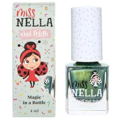 Abbildung von Miss Nella Alian Poo abziehbarer Nagellack speziell für Kinder, grün, Peel Off Formel, ungiftig, wasserbasiert und geruchsneutral