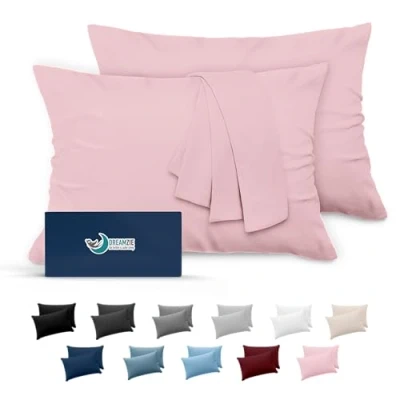 Abbildung von Kissenbezug 50x80 Rosa 2er Set Mikrofaser Oeko TEX Zertifiziert Dreamzie Kopfkissenbezug Weich