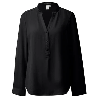 Abbildung von QS Damen 2142004 Tunika Bluse 3/4 Arm, schwarz 9999, 36