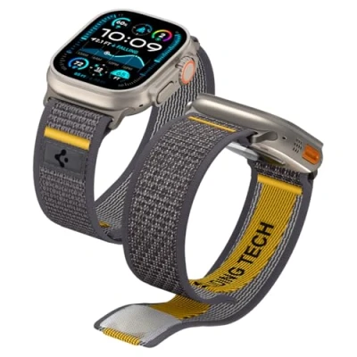 Abbildung von Spigen Athlex Air Armband Entwickelt für Apple Watch Ultra 2/1 49mm, Serie 10 46mm, 9/8/7 45mm,SE2/SE/6/5/4 44mm, 3/2/1 42mm Actives Grau