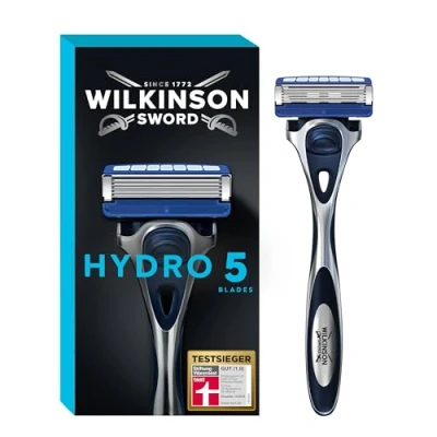 Abbildung von WILKINSON SWORD Hydro 5 Rasierer für Männer Feuchtigkeitsspendendes Gel und umklappbarer Trimmer + 1 Rasierklinge
