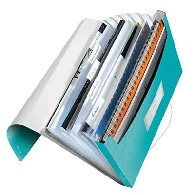 Abbildung von Leitz 45890051 Fächermappe WOW, A4, 6 Fächer, PP, eisblauc