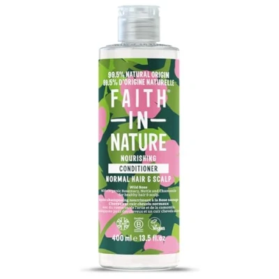 Abbildung von Faith In Nature Natürliches Wildrosen Shampoo, restaurierend, vegan und tierversuchsfrei, ohne SLS oder Parabene, für normales bis trockenes Haar, 400 ml