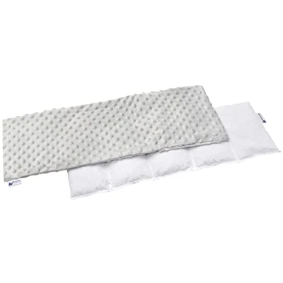 Abbildung von Medi Partners Kirschkernkissen 60x20cm 800g Minky 5 kammern Körnerkissen groß Öko Natur Wärmekissen Kältetherapie abnehmbarer Bezug (Beige)