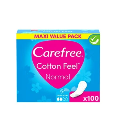Abbildung von Carefree Slipeinlagen Cotton Feel Normal mit Frischeduft, 100% atmungsaktiv für ein langanhaltendes Frischegefühl, Größe Normal, 100 Stück