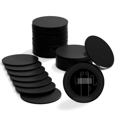 Abbildung von 50 Stück NFC Tag Karten, Schwarz 215 Tags Programmierbarer NTAG215 Card Chip Runde 25mm, 504 Bytes Speicher für Android iPhone und andere Geräte
