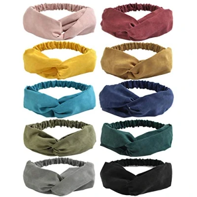 Abbildung von DRESHOW 10 Stück Damen Boho Stirnband Haarband Knoten Verdrehtes Elastische Kopf Wickeln Niedlich Haarschmuck für Mädchen