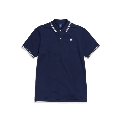 Abbildung von G Star Dunda SLIM Stripe Poloshirt, Herren, Größe: Small, Sartho blue