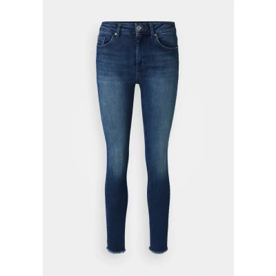 Abbildung von ONLY Onlblush LIFE MID RAW Jeans Skinny Fit, Damen, Größe: 36x30, Dark blue denim