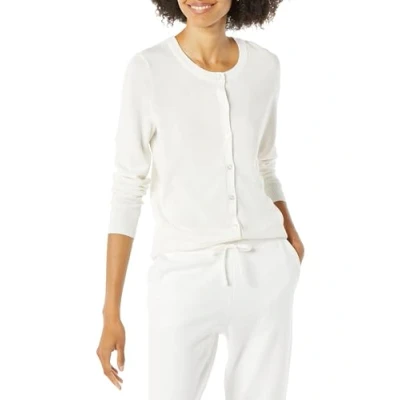 Abbildung von Amazon Essentials Damen Leichte Rundhalsstrickjacke (Erhältlich In Übergröße), Elfenbein, XXL