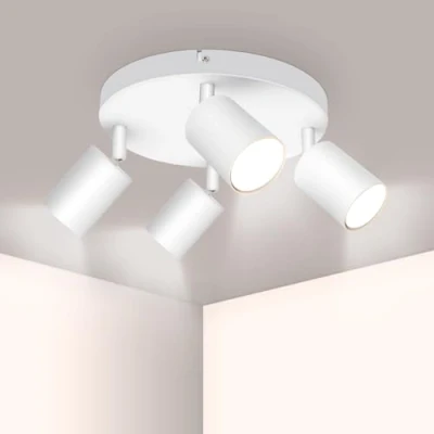 Abbildung von Ketom Deckenstrahler LED Weiß 4 Flammig Rund Strahler Deckenleuchte Modern GU10 Spot Schwenkbar Deckenlampe für Küche, Wohnzimmer, Ohne Leuchtmittel