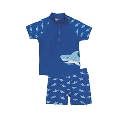 Abbildung von Playshoes zweiteilig Schwimmshirt Badeshorts Badebekleidung Unisex Kinder,Hai,110 116