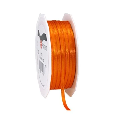 Abbildung von PRÄSENT C.E. Pattberg Satin orange, 50 m Satinband zum Einpacken von Geschenken, 3 mm Breite, Geschenkband Dekorieren &amp; Basteln, Dekoband, Anlass
