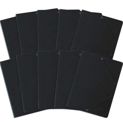 Abbildung von Einschlagmappe/Sammelmappe mit Gummi A4 Bantex, A4, 10 Stück Packung Schwarz