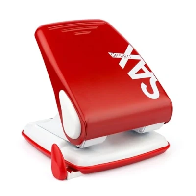 Abbildung von SAX 518 Locher 40 Blatt Mit Anschlagschiene (Rot)
