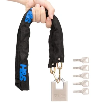 Abbildung von H&amp;S Kettenschloss Motorradschloss 6mm x 1,2m Kette Schloss mit 5 Schlüsseln Fahrradschlösser Bike Lock Stahlkette Fahrradschloss Schlüssel E Sicherheitskette