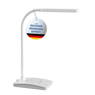 Abbildung von Maul LED Tischleuchte MAULpearly colour vario Schreibtischlampe dimmbar Leistungsstarke Lampe mit 3000 6500K für Schreibtisch, Büro Weiß