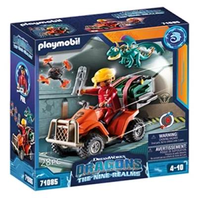 Abbildung von PLAYMOBIL DreamWorks Dragons 71085 Dragons: The Nine Realms Icaris Quad &amp; Phil, Figur, Spielzeug Drache und Quad, für Kinder ab 4 Jahren