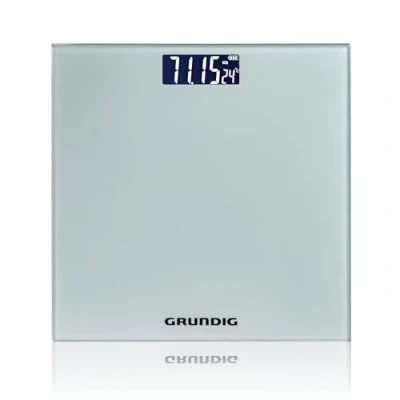 Abbildung von Grundig Personenwaage Digital Waage Personen bis 180 kg Wage für Körpergewichtsmessungen in kg/lb Körperwaage 500 g genau Digitalwaage mit Digitalanzeige Silber Glas