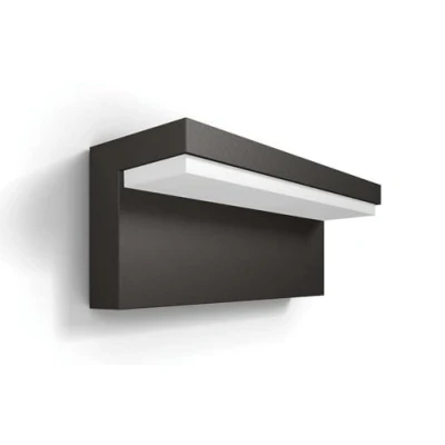 Abbildung von Philips Bustan LED Outdoor Wandleuchte (9 W), wetterfeste Außenleuchte mit warmweißer, dimmbarer Beleuchtung, anthrazit