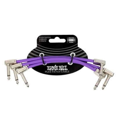 Abbildung von Ernie Ball Flex Patch Kabel 15 cm Lila 3er Pack