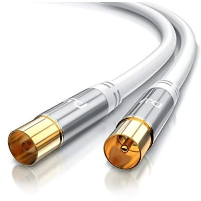 Abbildung von CSL 15m Antennenkabel 8k 4K HDTV 135Db 75 Ohm Premium Koaxialkabel Full HD UHD Koax Stecker Kupplung DVB T und T2 C S S2 Radio UKW DAB