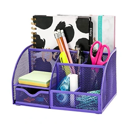 Abbildung von EXERZ Tisch Organizer/Schreibtisch Organisator/Schreibtisch Tidy/Stifthalter/Multifunktions Organisator (EX348 Lila)