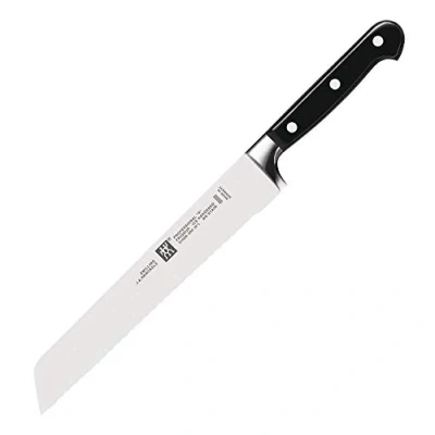 Abbildung von ZWILLING Professional S Brotmesser, Klingenlänge: 20 cm, Klingenblatt mit Wellenschliff, Rostfreier Spezialstahl/Kunststoff Griff Nieten, Schwarz [Made in Germany]
