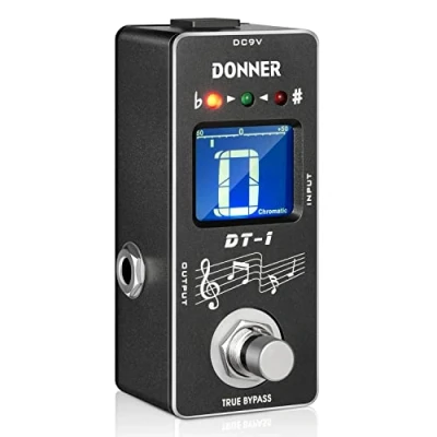 Abbildung von Donner Tuner Pedal, Dt 1 Chromatisches Gitarren Stimmgerät Pedal mit Tonhöhenanzeige für E Gitarre und Bass True Bypass