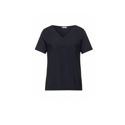 Abbildung von STREET ONE Damen A321618 T Shirt im Materialmix, deep Blue, 36