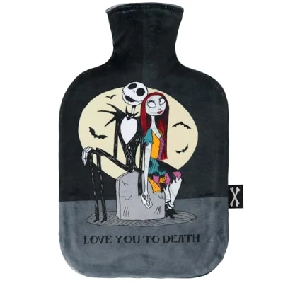 Abbildung von Disney Stitch Wärmflasche mit Bezug Süß für Hände &amp; Füße, Wärmeflasche bei Regelschmerzen, Nacken und Schulterschmerzen (Schwarzes Fleece)
