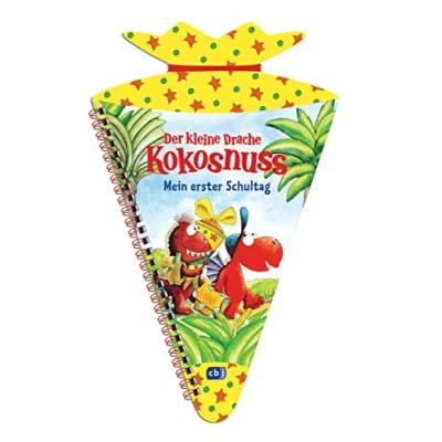 Abbildung von Der kleine Drache Kokosnuss Mein erster Schultag: Das perfekte Geschenkbuch in Form einer Schultüte gestanzt. Mit Seiten zum Eintragen