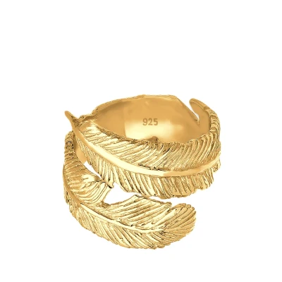 Abbildung von Elli Feder Ring goldcoloured, Damen, Größe: 54, Gold coloured