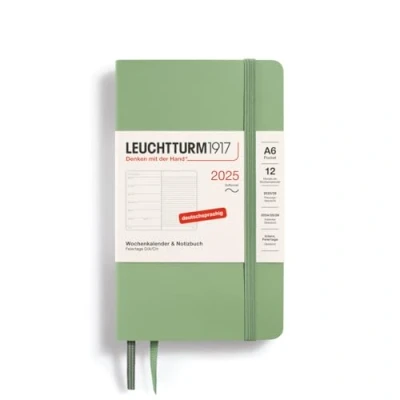 Abbildung von LEUCHTTURM1917 370531 Wochenkalender &amp; Notizbuch 2025, Pocket A6 Softcover 12 Monats Planer, 80 g, liniert Salbei
