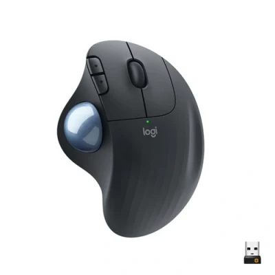 Abbildung von Logitech ERGO M575 Wireless Trackball Maus Einfache Steuerung mit dem Daumen, flüssige Bewegungen, ergonomisches Design, für Windows, PC &amp; Mac Bluetooth USB Funktion Graphite