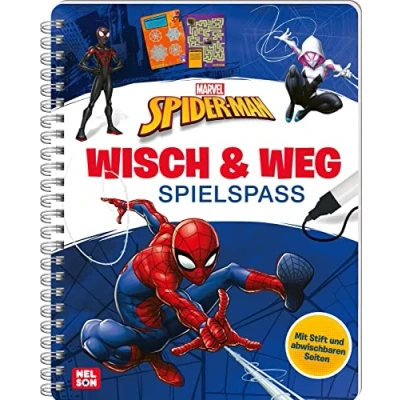 Abbildung von Marvel: Spider Man Wisch &amp; Weg Spielspaß: Mit abwischbaren Seiten und Stift Labyrinth Rätsel, Suchbilder Malaufgaben für Kinder ab 4 Jahren