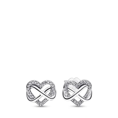 Abbildung von Pandora Sparkling Infinity Heart Ohrringe, Damen, Größe: One Size, Sterling silver
