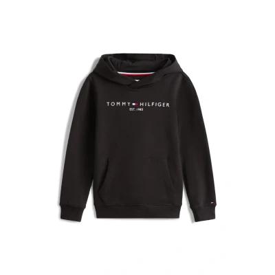 Abbildung von Tommy Hilfiger Essential Hoodie Unisex Kapuzenpullover für Kinder, Größe: 74, Black