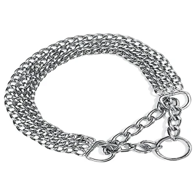 Abbildung von TRIXIE Zug Stopp Kettenhalsband Größe ML: Halsumfang 45 cm/2,5 mm in silber stabiles 3 reihig für mittelgroße bis große Hunde, verchromt, leicht zu reinigen, 2265