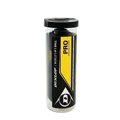 Abbildung von Dunlop Squashbälle Pro doppelGelb, 3 Stück in der Dose, Offizieller Turnier Squashball, Nicht angegeben