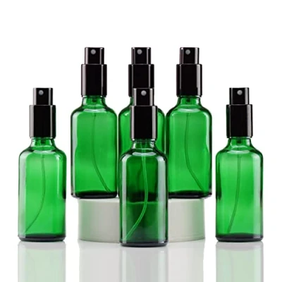 Abbildung von YIZHAO Grün Sprühflasche Glas 50ml, Klein mit [Zerstäuber], für Ätherisches Öle,Kosmetik, Apotheker, Reinigung,Aromatherapie, Massage, Haare 6Pcs